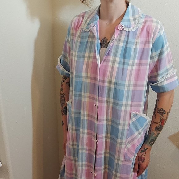 Morgin Button Down House Dress, Size ? - Picture 1 of 7